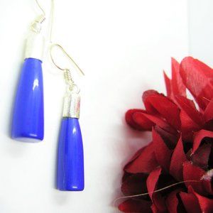Onyx Earrings,Blue Earrings,Gemstone Earrings,Artisan Jewelry Handmade,Christmas